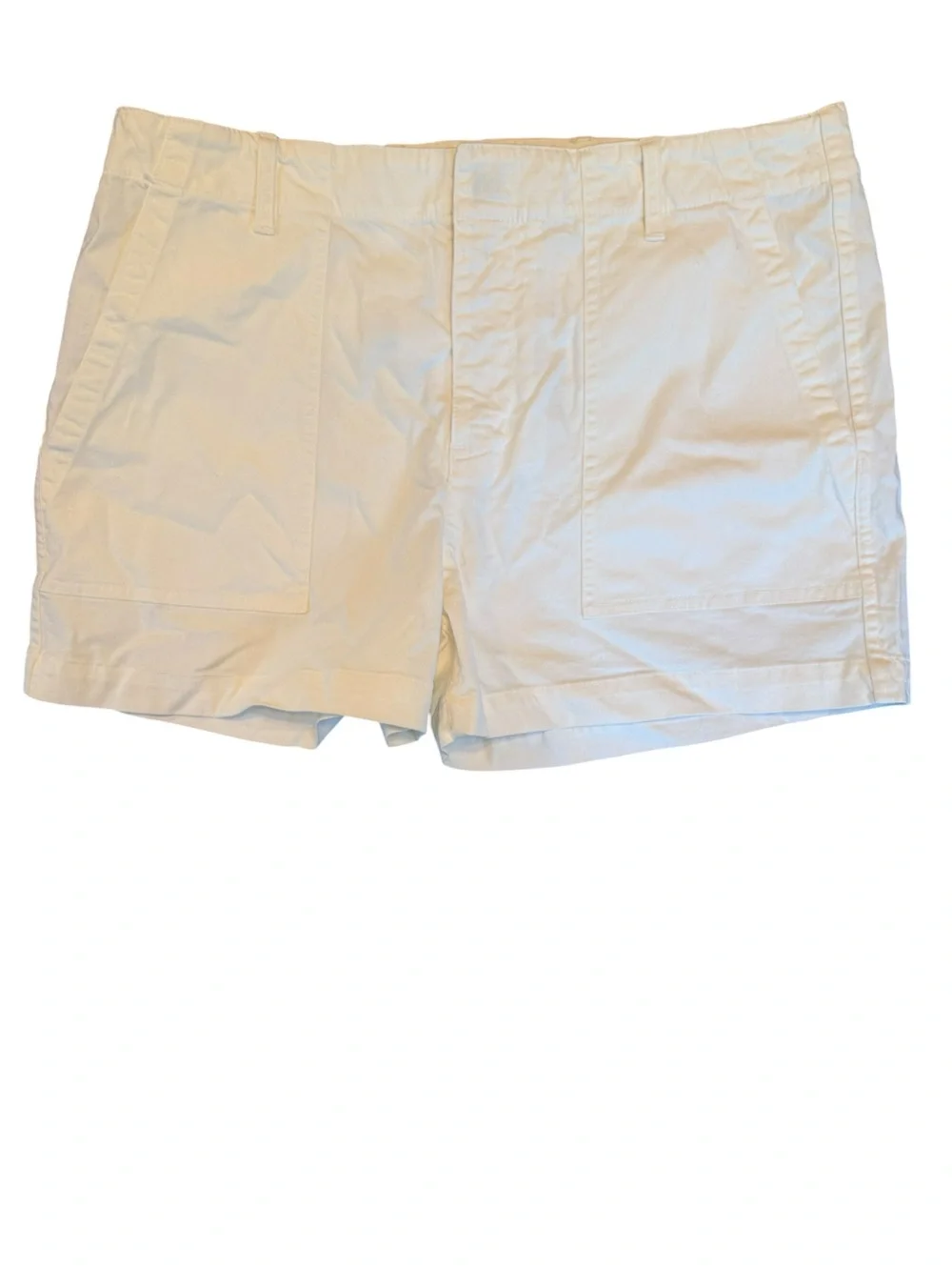 Nili Lotan Shorts Utility Cotton Blend White Cargo Pocket Stretch Size 10